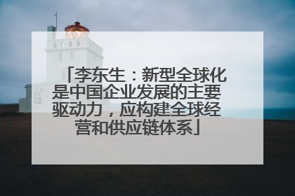 李东生：新型全球化是中国企业发展的主要驱动力，应构建全球经营和供应链体系