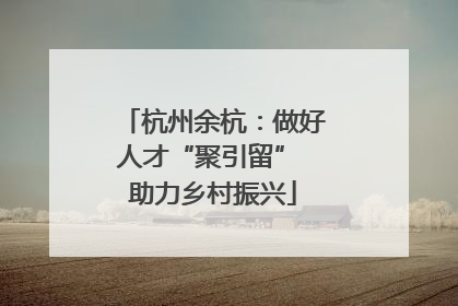 杭州余杭：做好人才“聚引留” 助力乡村振兴