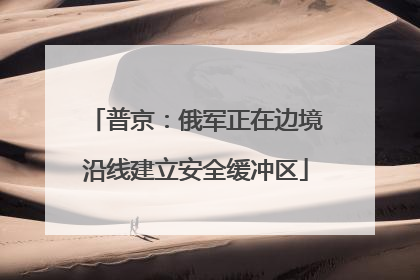 普京：俄军正在边境沿线建立安全缓冲区