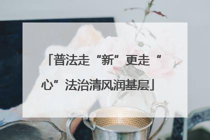 普法走“新”更走“心”法治清风润基层