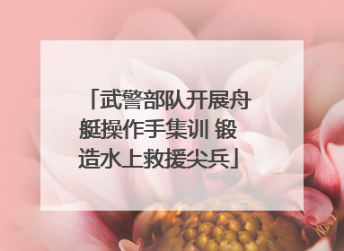 武警部队开展舟艇操作手集训 锻造水上救援尖兵