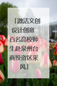 激活文创设计创意 百名高校师生赴泉州台商投资区采风