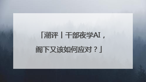 潮评丨干部夜学AI，阁下又该如何应对？