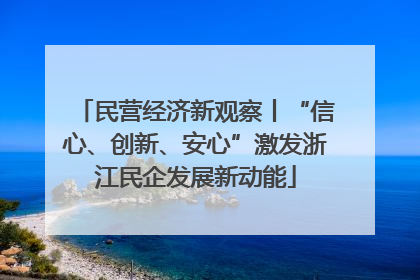 民营经济新观察丨“信心、创新、安心”激发浙江民企发展新动能