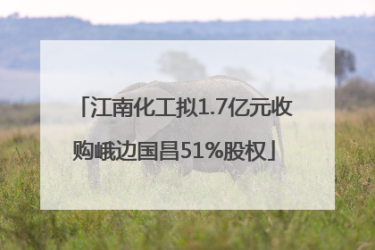 江南化工拟1.7亿元收购峨边国昌51%股权