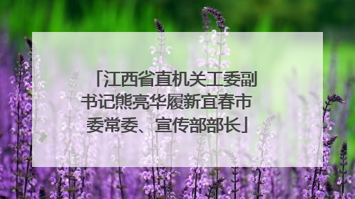 江西省直机关工委副书记熊亮华履新宜春市委常委、宣传部部长
