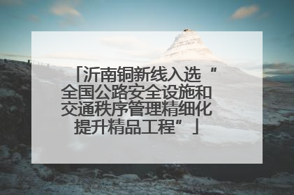 沂南铜新线入选“全国公路安全设施和交通秩序管理精细化提升精品工程”