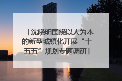 沈晓明围绕以人为本的新型城镇化开展“十五五”规划专题调研