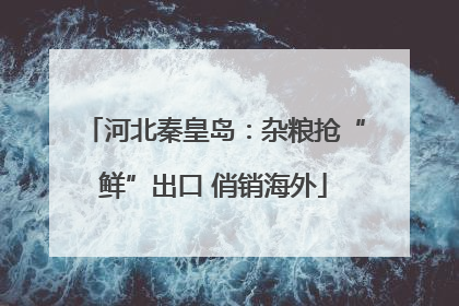 河北秦皇岛：杂粮抢“鲜”出口 俏销海外
