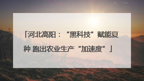 河北高阳：“黑科技”赋能夏种 跑出农业生产“加速度”
