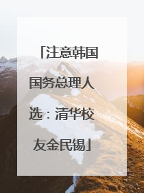 注意韩国国务总理人选：清华校友金民锡