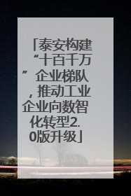泰安构建“十百千万”企业梯队，推动工业企业向数智化转型2.0版升级