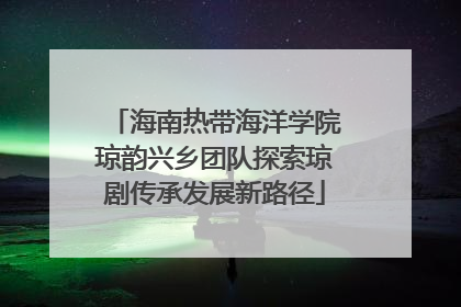 海南热带海洋学院琼韵兴乡团队探索琼剧传承发展新路径
