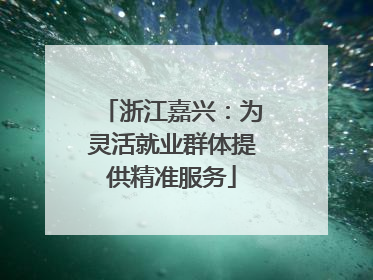 浙江嘉兴：为灵活就业群体提供精准服务