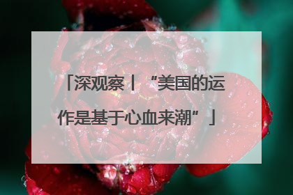深观察丨“美国的运作是基于心血来潮”