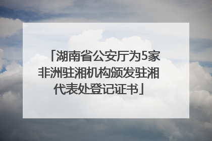 湖南省公安厅为5家非洲驻湘机构颁发驻湘代表处登记证书