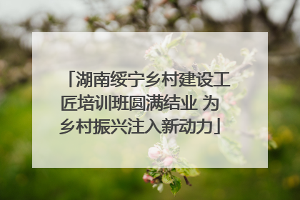 湖南绥宁乡村建设工匠培训班圆满结业 为乡村振兴注入新动力