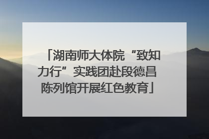 湖南师大体院“致知力行”实践团赴段德昌陈列馆开展红色教育