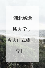 湖北新增一所大学，今天正式成立