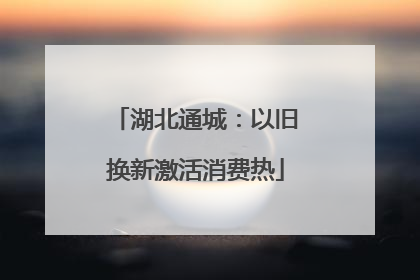 湖北通城：以旧换新激活消费热