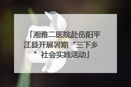 湘雅二医院赴岳阳平江县开展暑期“三下乡”社会实践活动