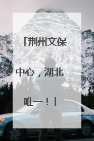 荆州文保中心，湖北唯一！