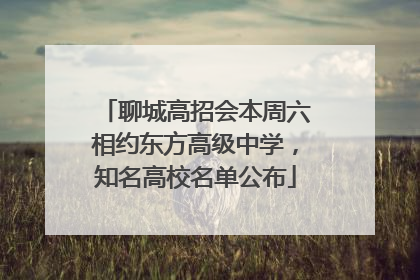 聊城高招会本周六相约东方高级中学，知名高校名单公布