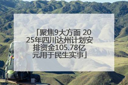 聚焦9大方面 2025年四川达州计划安排资金105.78亿元用于民生实事