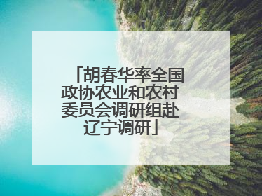 胡春华率全国政协农业和农村委员会调研组赴辽宁调研