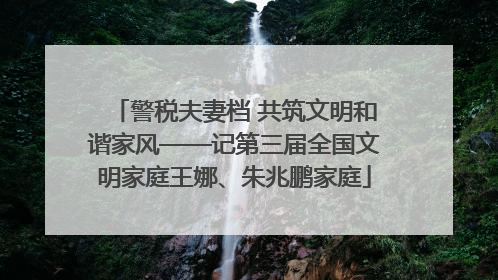 警税夫妻档 共筑文明和谐家风——记第三届全国文明家庭王娜、朱兆鹏家庭