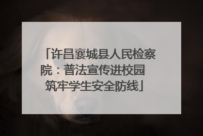 许昌襄城县人民检察院：普法宣传进校园 筑牢学生安全防线