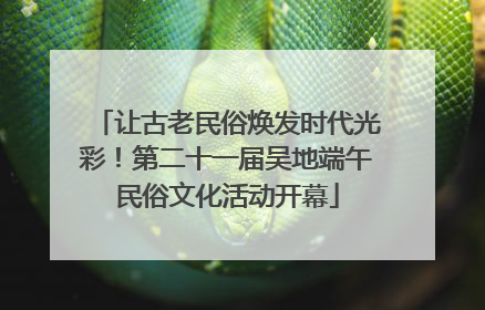 让古老民俗焕发时代光彩！第二十一届吴地端午民俗文化活动开幕