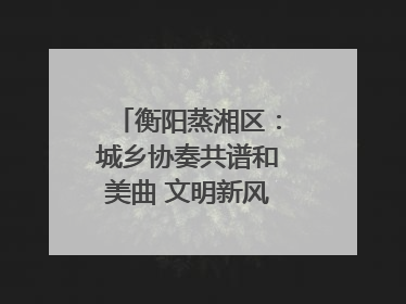 衡阳蒸湘区：城乡协奏共谱和美曲 文明新风劲拂蒸湘地