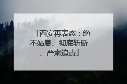 西安再表态：绝不姑息、彻底斩断、严肃追责