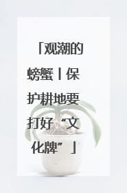 观潮的螃蟹丨保护耕地要打好“文化牌”