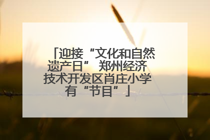 迎接“文化和自然遗产日” 郑州经济技术开发区肖庄小学有“节目”
