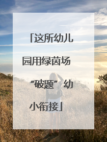 这所幼儿园用绿茵场“破题”幼小衔接
