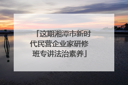 这期湘潭市新时代民营企业家研修班专讲法治素养