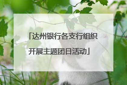 达州银行各支行组织开展主题团日活动