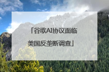 谷歌AI协议面临美国反垄断调查