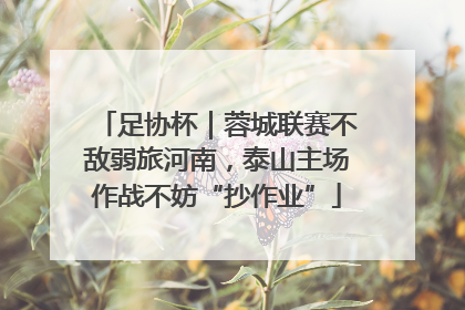 足协杯｜蓉城联赛不敌弱旅河南，泰山主场作战不妨“抄作业”
