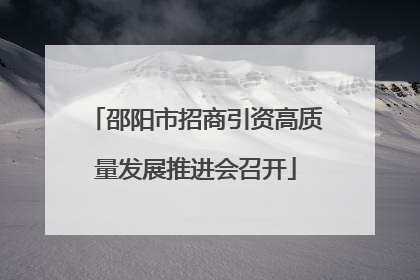 邵阳市招商引资高质量发展推进会召开