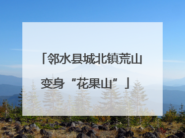 邻水县城北镇荒山变身“花果山”
