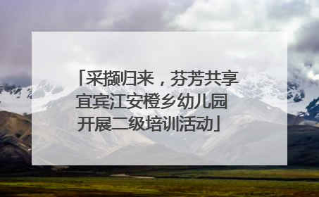 采撷归来，芬芳共享 宜宾江安橙乡幼儿园开展二级培训活动