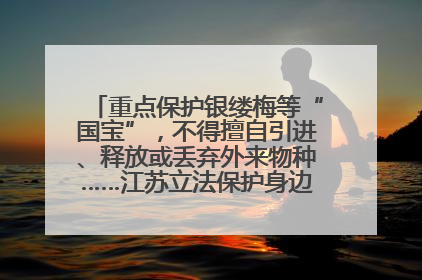 重点保护银缕梅等“国宝”，不得擅自引进、释放或丢弃外来物种……江苏立法保护身边的生物“朋友圈”