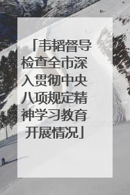 韦韬督导检查全市深入贯彻中央八项规定精神学习教育开展情况