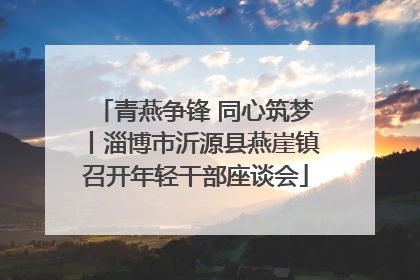 青燕争锋 同心筑梦丨淄博市沂源县燕崖镇召开年轻干部座谈会