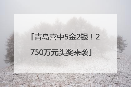 青岛喜中5金2银！2750万元头奖来袭