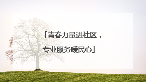 青春力量进社区，专业服务暖民心