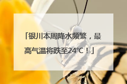 银川本周降水频繁，最高气温将跌至24℃！